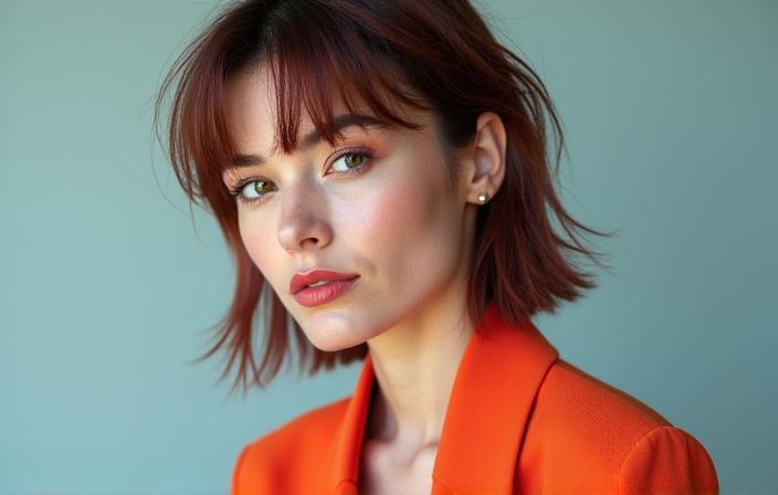 Una mujer con un corte de pelo y color de tendencia en 2025